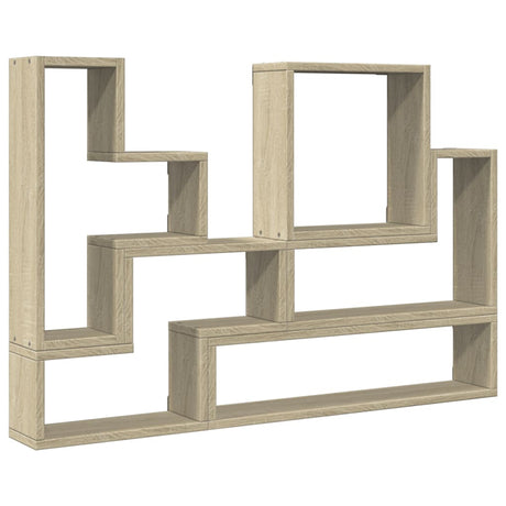 Vidaxl wandschap 96x12x64 cm bewerkt hout sonoma eikenkleurig