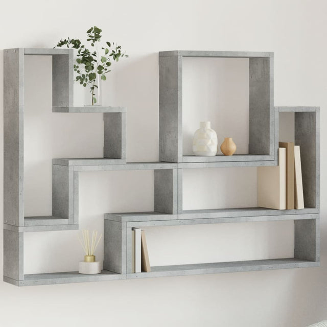 Vidaxl wandschap 96x12x64 cm bewerkt hout betongrijs