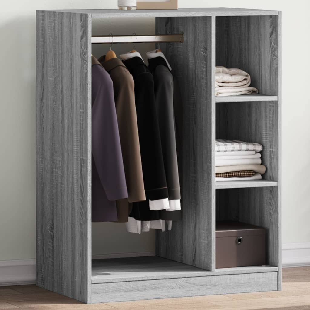 Vidaxl Garderobe 77x48x102 cm Praktiseret trægrå sonoma eg farvet