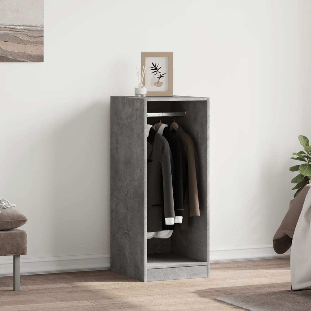 Vidaxl Garderobe 48x41x102 cm Forarbejdet træ Betongrijs