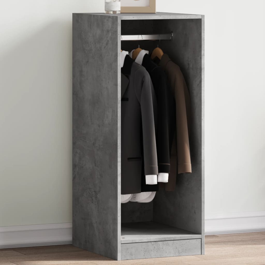 Vidaxl Garderobe 48x41x102 cm Forarbejdet træ Betongrijs