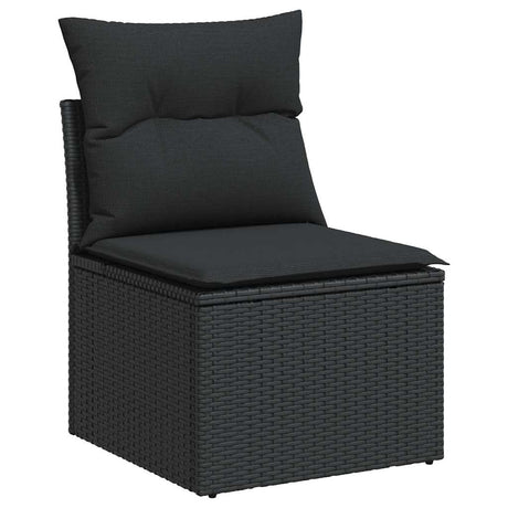 Vidaxl 3-delige loungeset met kussens poly rattan zwart