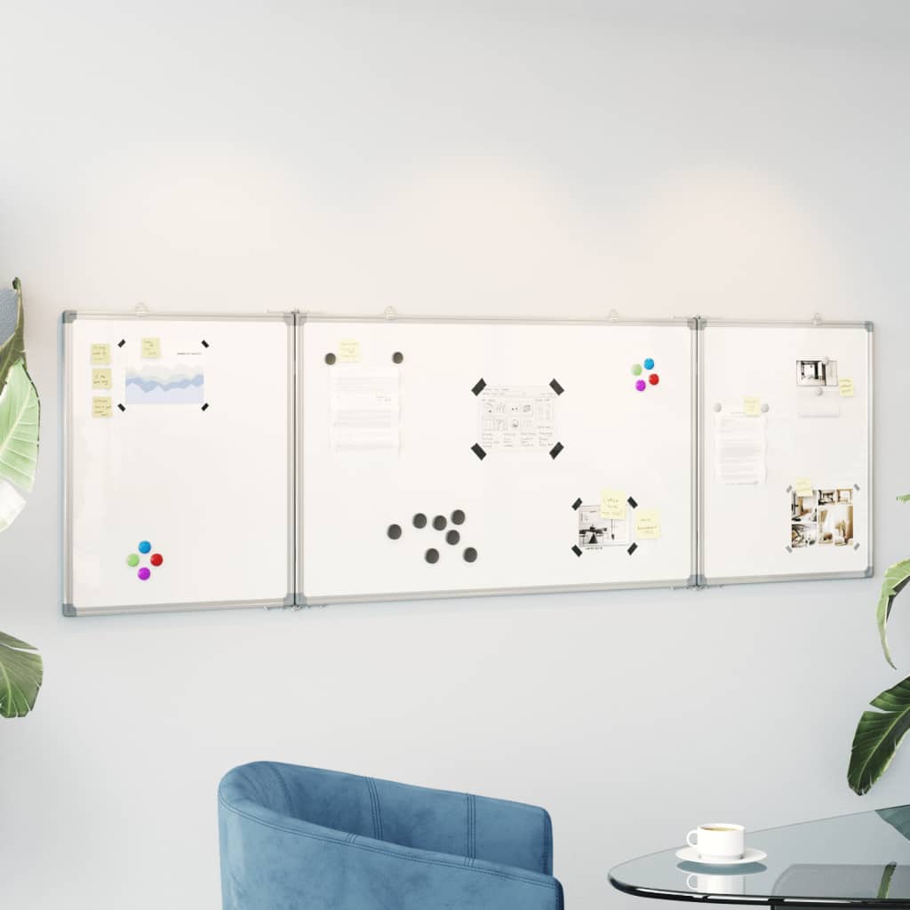 VIDAXL Whiteboard Magneticamente pieghevole 160x60x1.7 cm in alluminio