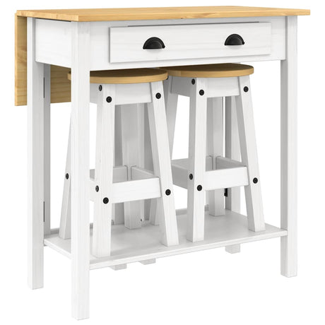 Vidaxl 3-delige barset massief grenenhout wit