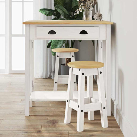 Vidaxl 3-delige barset massief grenenhout wit
