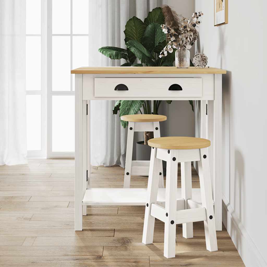Vidaxl 3-delige barset massief grenenhout wit