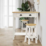 Vidaxl 3-delige barset massief grenenhout wit