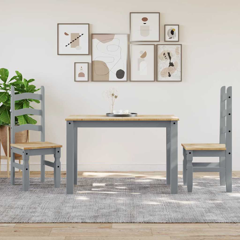 Vidaxl eettafel panama 112x60x75 cm massief grenenhout grijs