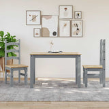 Vidaxl eettafel panama 112x60x75 cm massief grenenhout grijs