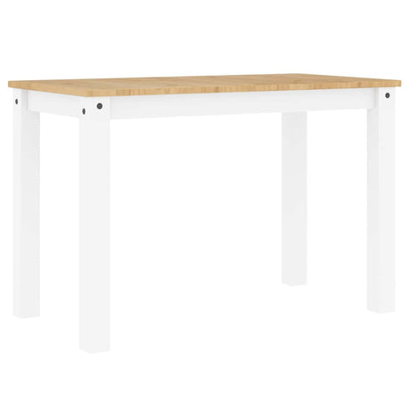 Vidaxl eettafel panama 112x60x75 cm massief grenenhout wit