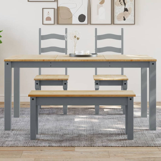Vidaxl eettafel panama 160x80x75 cm massief grenenhout grijs