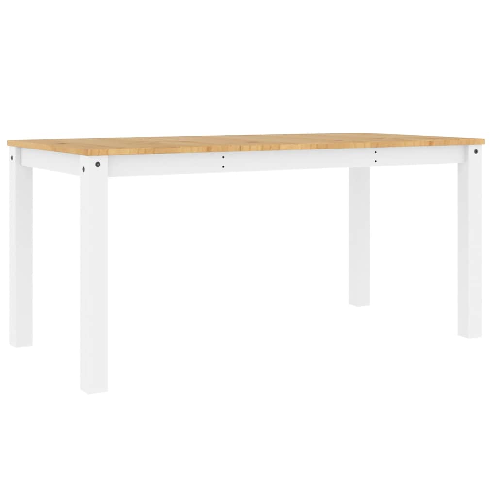 Vidaxl eettafel panama 160x80x75 cm massief grenenhout wit