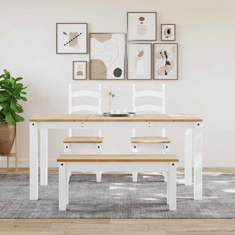 Vidaxl eettafel panama 160x80x75 cm massief grenenhout wit