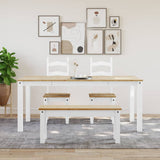 Vidaxl eettafel panama 180x90x75 cm massief grenenhout wit