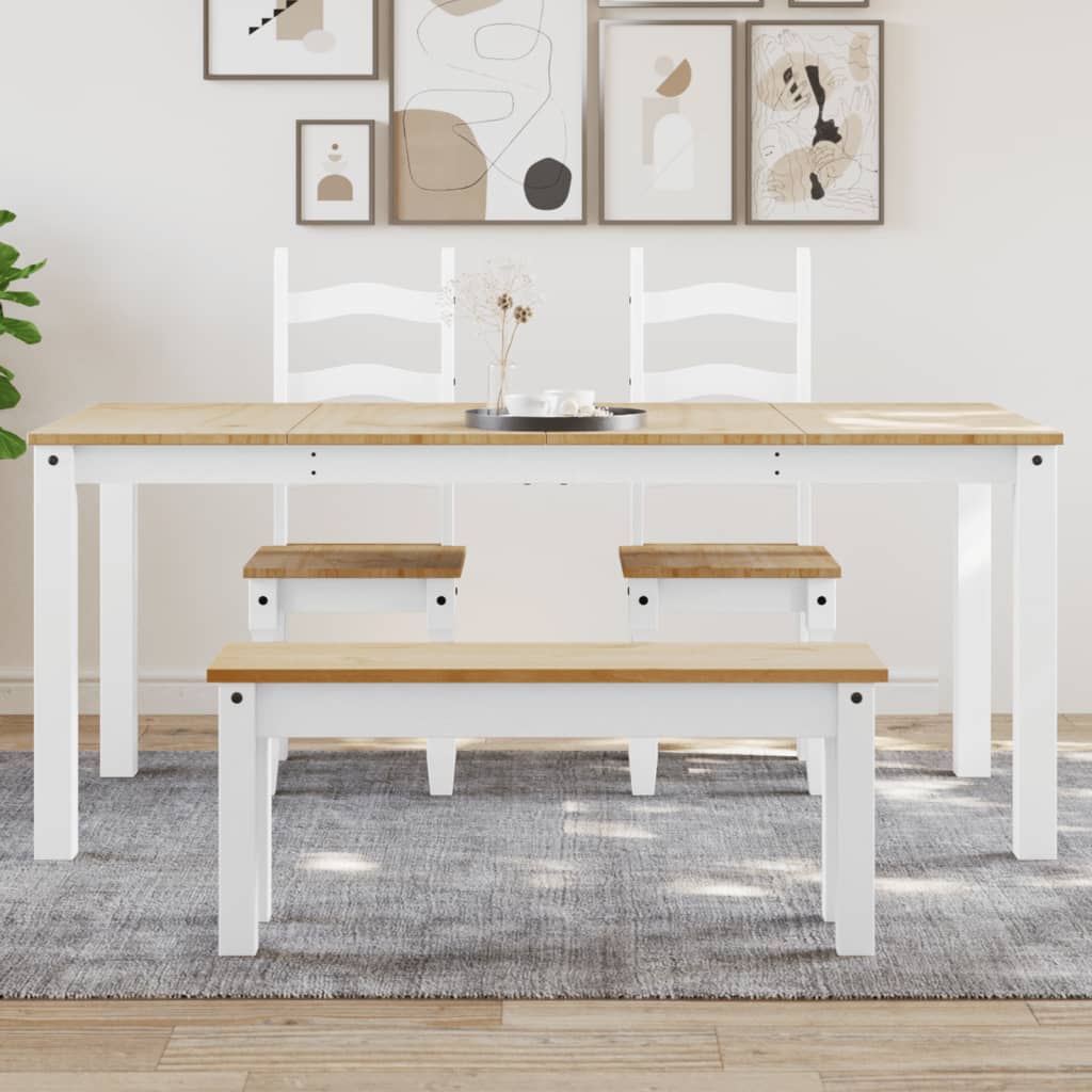 Vidaxl eettafel panama 180x90x75 cm massief grenenhout wit