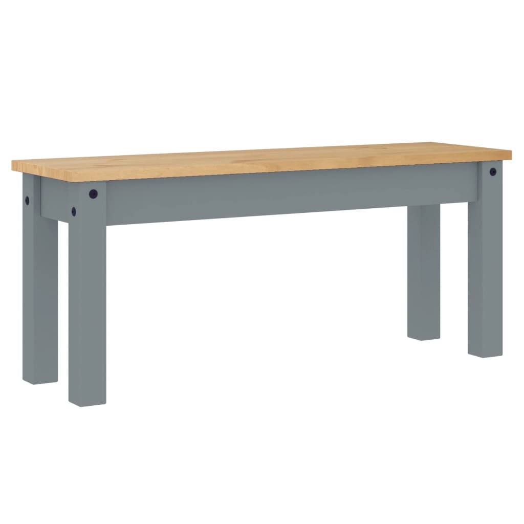 Vidaxl eetkamerbank panama 105x30x45 cm massief grenenhout grijs