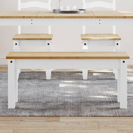 Vidaxl eetkamerbank panama 105x30x45 cm massief grenenhout wit