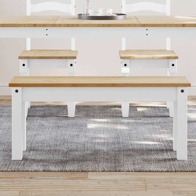 Vidaxl eetkamerbank panama 105x30x45 cm massief grenenhout wit