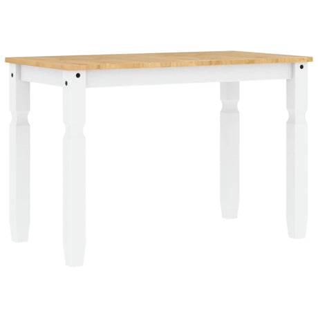 Vidaxl eettafel corona 112x60x75 cm massief grenenhout wit