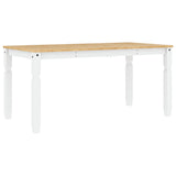 Vidaxl eettafel corona 160x80x75 cm massief grenenhout wit