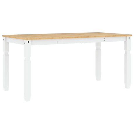 Vidaxl eettafel corona 160x80x75 cm massief grenenhout wit