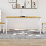 Vidaxl eettafel corona 160x80x75 cm massief grenenhout wit