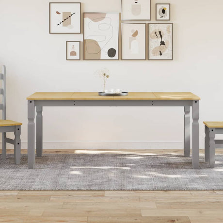 Vidaxl eettafel corona 180x90x75 cm massief grenenhout grijs
