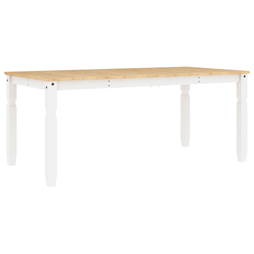 Vidaxl eettafel corona 180x90x75 cm massief grenenhout wit