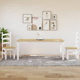 Vidaxl eettafel corona 180x90x75 cm massief grenenhout wit