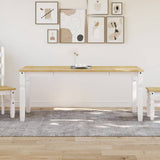 Vidaxl eettafel corona 180x90x75 cm massief grenenhout wit