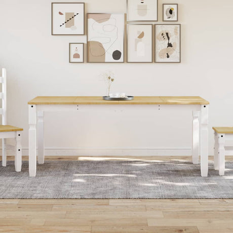 Vidaxl eettafel corona 180x90x75 cm massief grenenhout wit