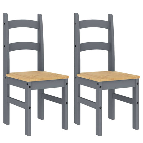 Vidaxl eetkamerstoelen 2 st 40x46x99 cm massief grenenhout grijs