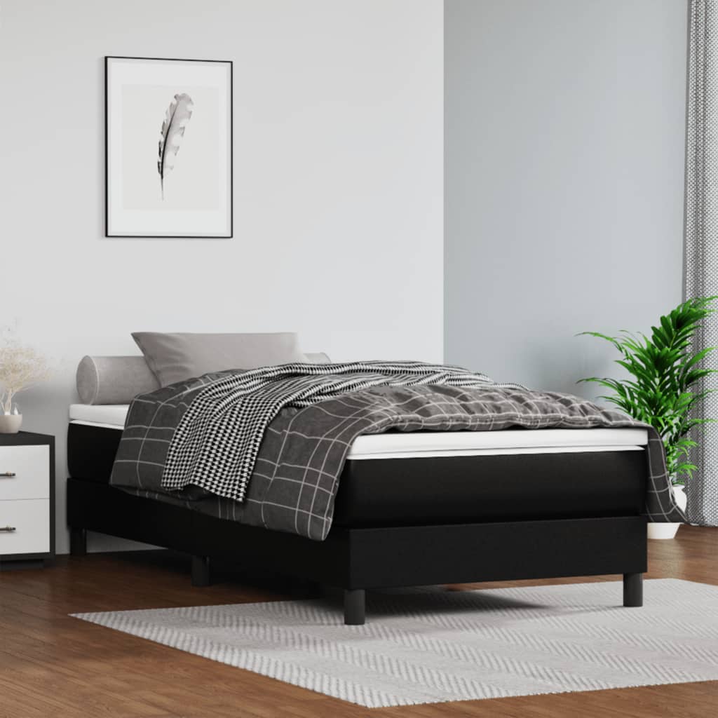 Vidaxl pocketveringmatras medium 120x190x20 cm kunstleer zwart