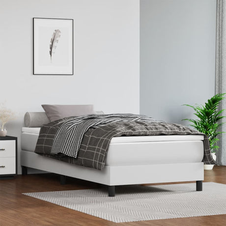 Vidaxl pocketveringmatras medium 120x190x20 cm kunstleer wit