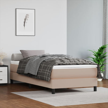 Vidaxl pocketveringmatras medium 120x190x20 cm kunstleer cappuccinokleurig