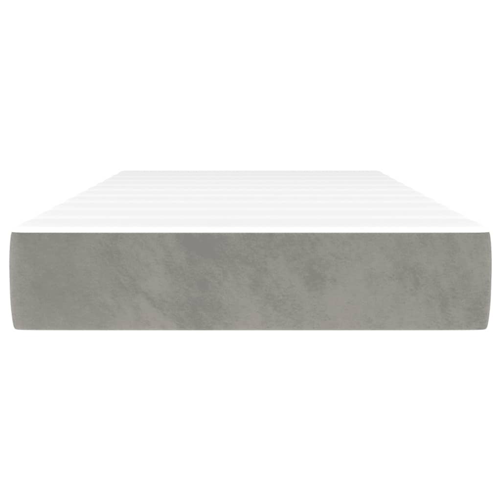 Vidaxl pocketveringmatras medium 120x190x20 cm fluweel lichtgrijs
