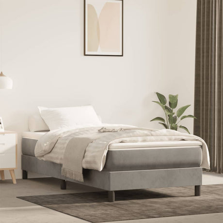 Vidaxl pocketveringmatras medium 120x190x20 cm fluweel lichtgrijs