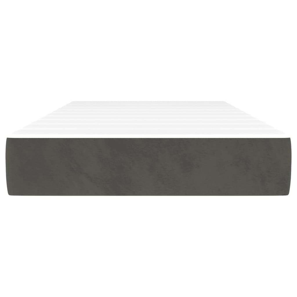 Vidaxl pocketveringmatras medium 120x190x20 cm fluweel donkergrijs