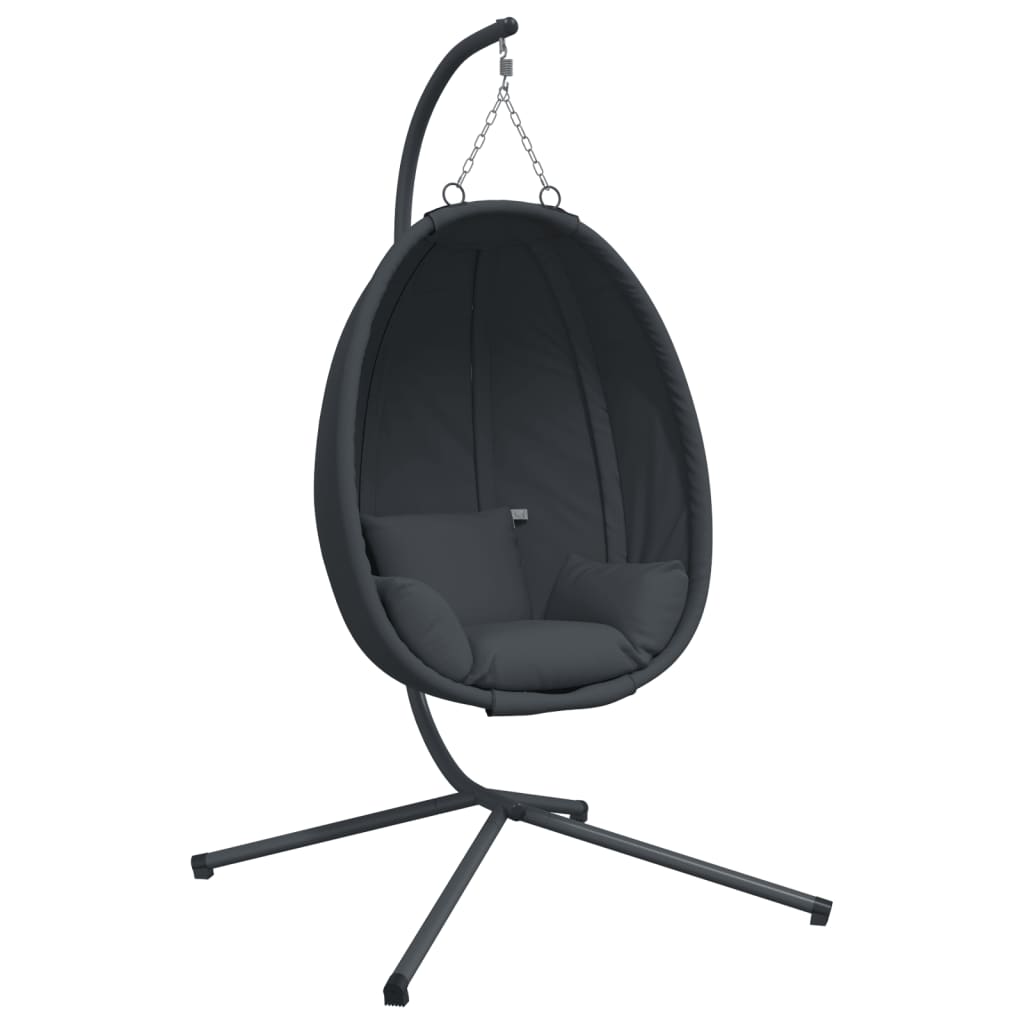 Vidaxl hangende egg chair met standaard antraciet stof en staal