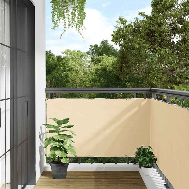Vidaxl balkonscherm 400x75 cm pvc crèmekleurig
