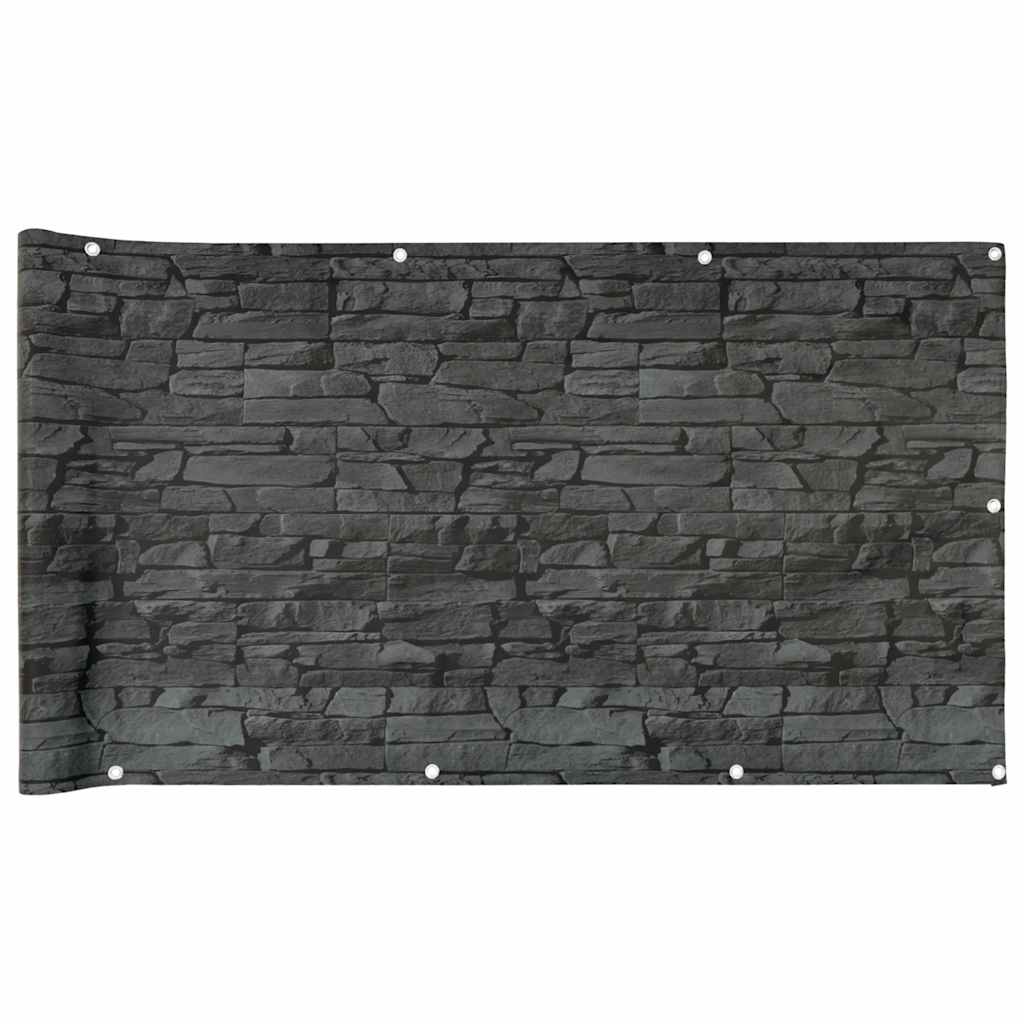 Vidaxl balkonscherm steenpatroon 400x75 cm pvc grijs