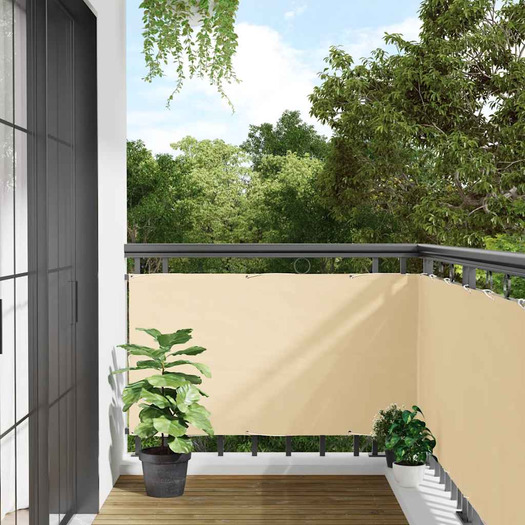 Vidaxl balkonscherm 500x90 cm pvc crèmekleurig