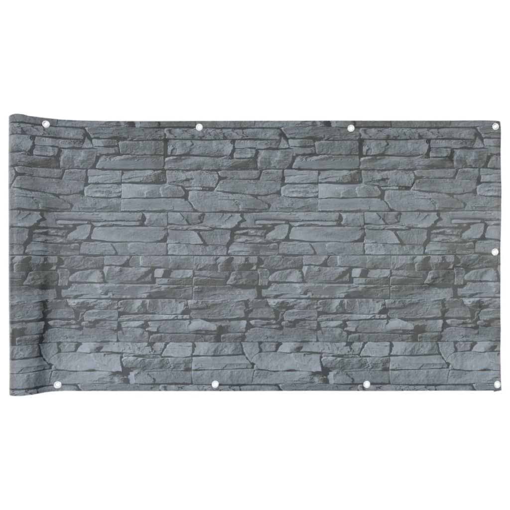 Vidaxl Balcony Screen Stone Pattern 700x90 cm PVC Gray