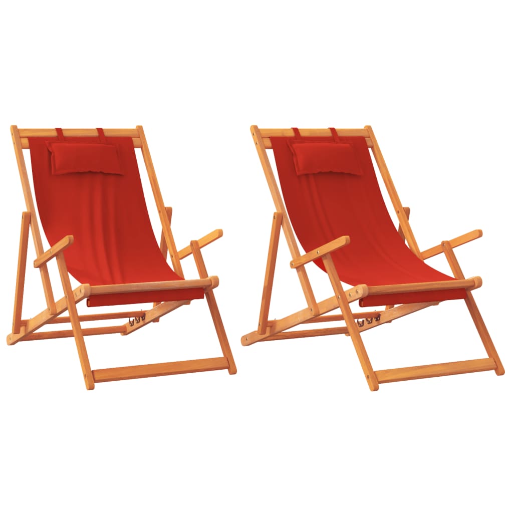 Vidaxl opklapbare stoelen, 2 stuks, rode stof