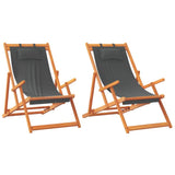 Vidaxl opklapbare stoelen, 2 stuks, grijze stof