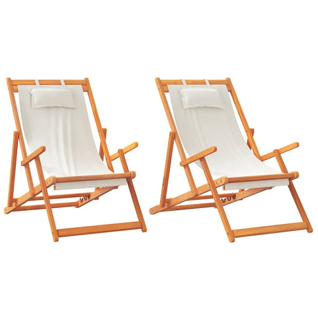 Vidaxl opklapbare stoelen, 2 stuks, crèmekleurige stof