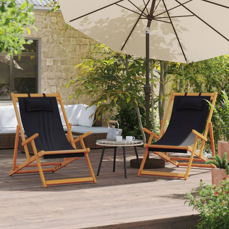 Vidaxl opklapbare stoelen, 2 stuks, zwarte stof