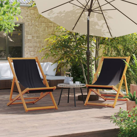 Vidaxl opklapbare stoelen, 2 stuks, zwarte stof