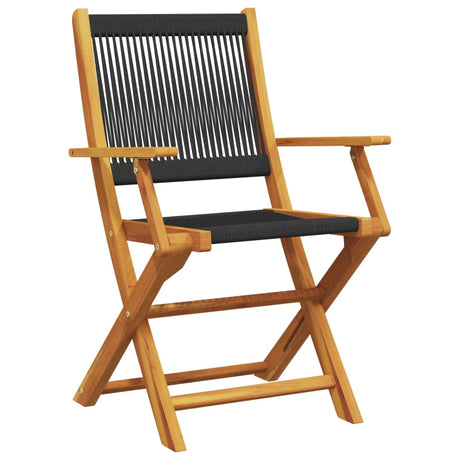 Vidaxl opklapbare stoelen, 4 stuks, zwart, massief acaciahout