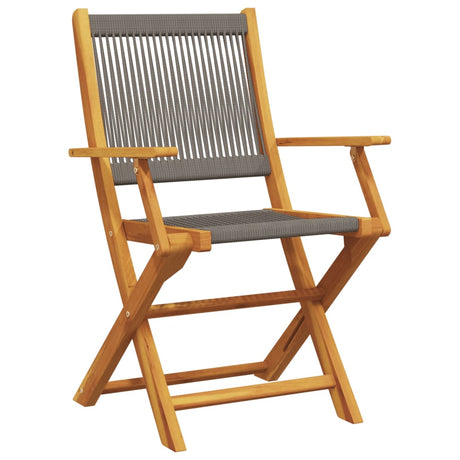 Vidaxl opklapbare stoelen, 4 stuks, grijs, massief acaciahout